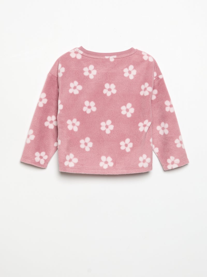 Pijama de 2 piezas de forro polar Rosa - Kiabi