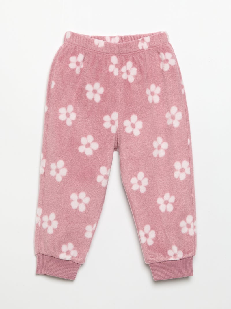 Pijama de 2 piezas de forro polar Rosa - Kiabi