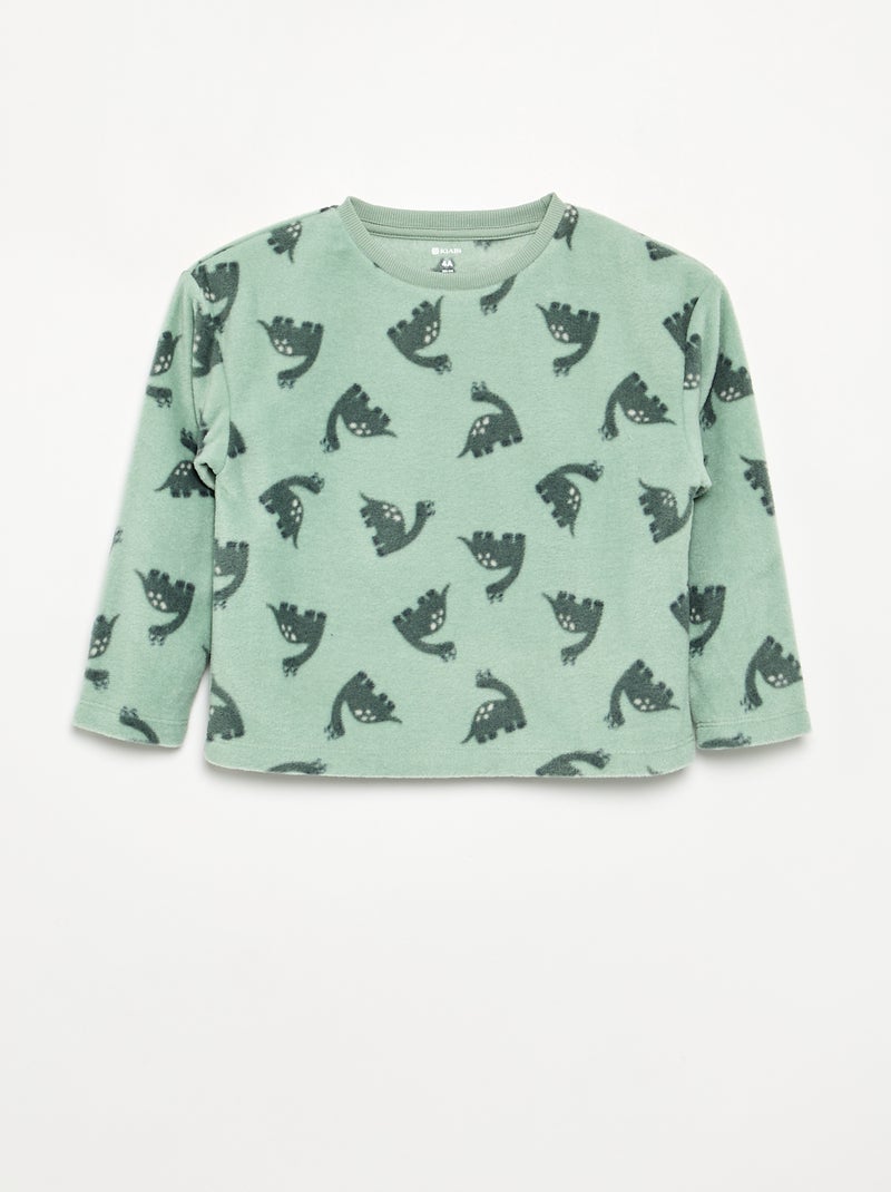 Pijama de 2 piezas de forro polar Verde - Kiabi
