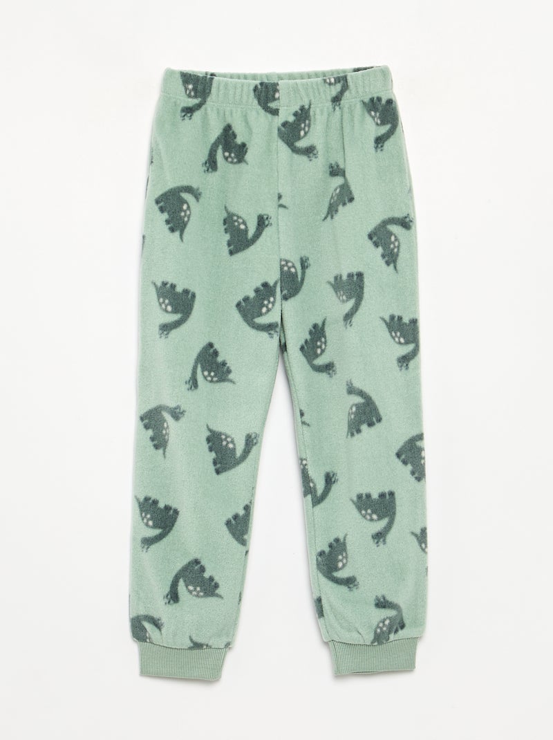 Pijama de 2 piezas de forro polar Verde - Kiabi