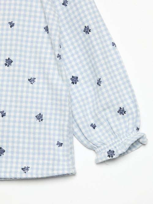 Pijama de 2 piezas de franela - Parte de arriba abotonada + pantalón - Kiabi Pijama de 2 piezas de franela - Parte de arriba abotonada + pantalón - Kiabi