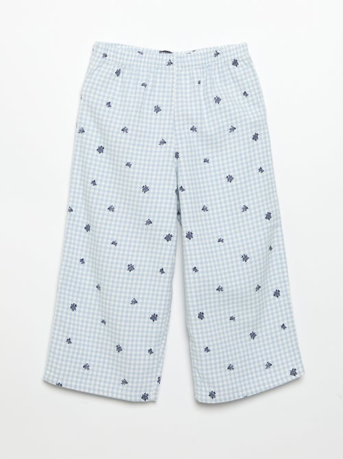Pijama de 2 piezas de franela - Parte de arriba abotonada + pantalón - Kiabi Pijama de 2 piezas de franela - Parte de arriba abotonada + pantalón - Kiabi