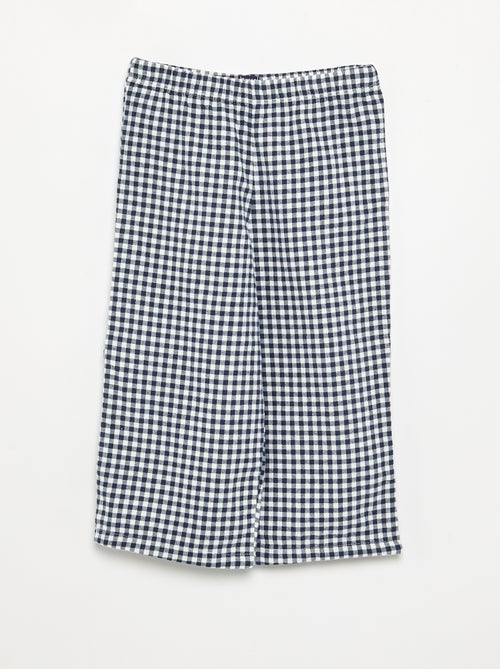Pijama de 2 piezas de franela - Parte de arriba abotonada + pantalón - Kiabi