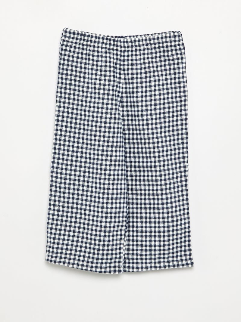 Pijama de 2 piezas de franela - Parte de arriba abotonada + pantalón Gris - Kiabi