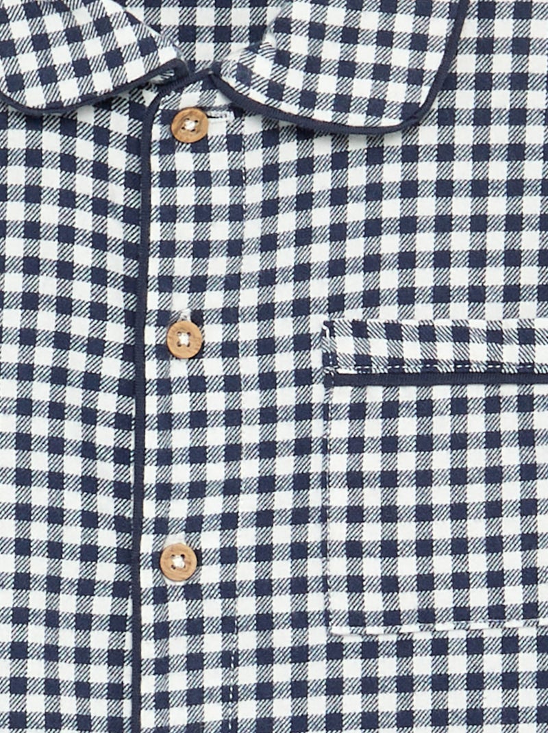 Pijama de 2 piezas de franela - Parte de arriba abotonada + pantalón Gris - Kiabi