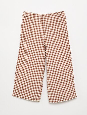 Pijama de 2 piezas de franela - Parte de arriba abotonada + pantalón