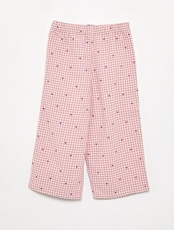Pijama de 2 piezas de franela - Parte de arriba abotonada + pantalón