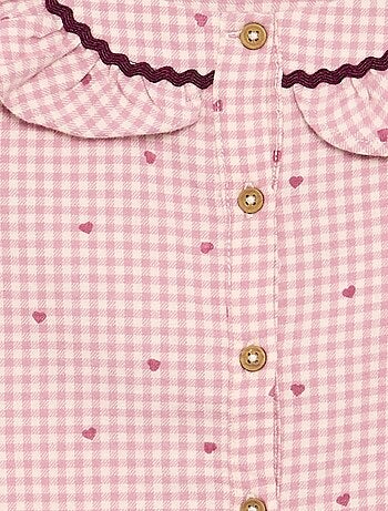 Pijama de 2 piezas de franela - Parte de arriba abotonada + pantalón
