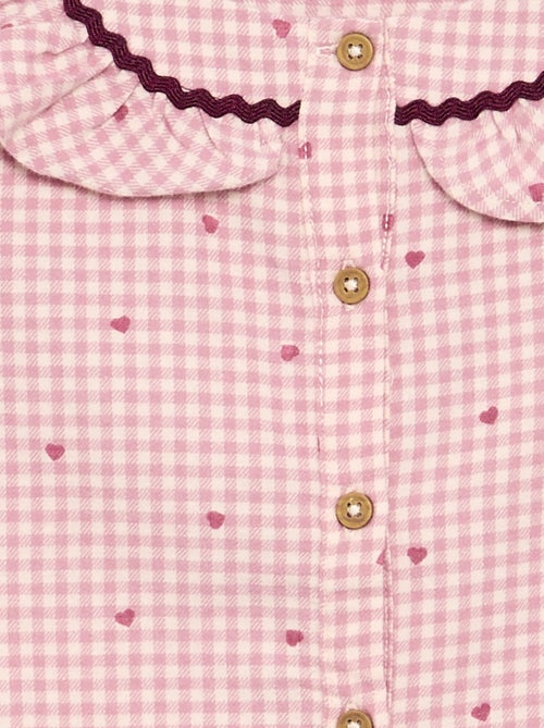 Pijama de 2 piezas de franela - Parte de arriba abotonada + pantalón - Kiabi Pijama de 2 piezas de franela - Parte de arriba abotonada + pantalón - Kiabi