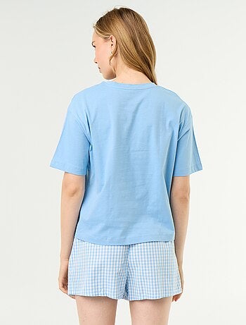 Pijama de 2 piezas de jersey de algodón - Camiseta y pantalón corto