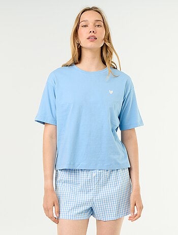 Pijama de 2 piezas de jersey de algodón - Camiseta y pantalón corto
