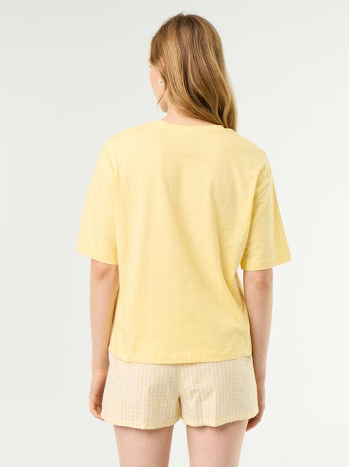 Pijama de 2 piezas de jersey de algodón - Camiseta + short - Kiabi