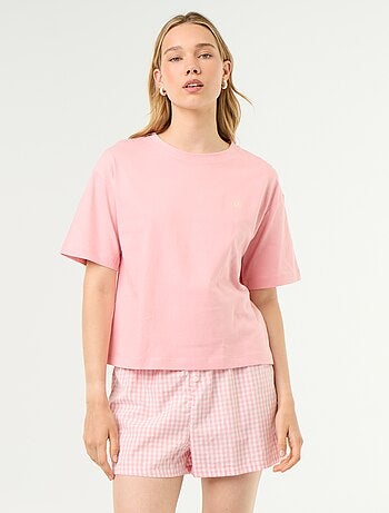 Pijama de 2 piezas de jersey de algodón - Camiseta y pantalón corto