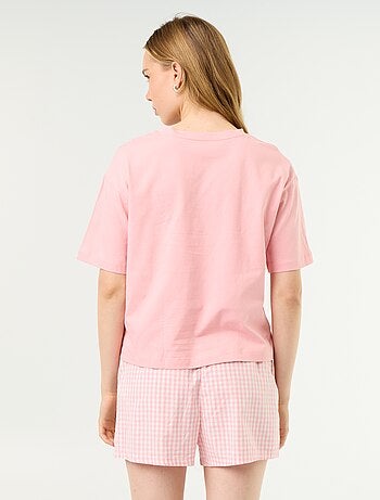 Pijama de 2 piezas de jersey de algodón - Camiseta y pantalón corto