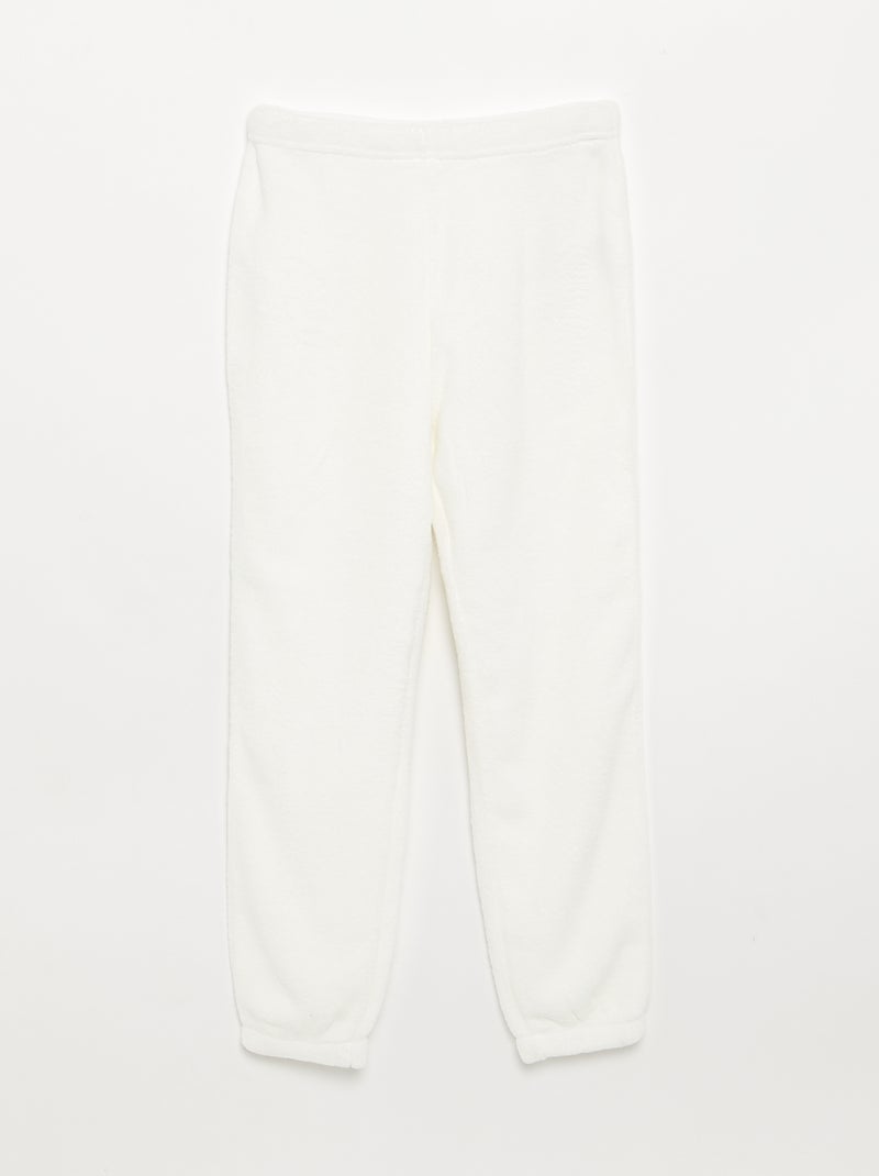 Pijama de 2 piezas de polar coral - Sudadera + pantalón Blanco - Kiabi