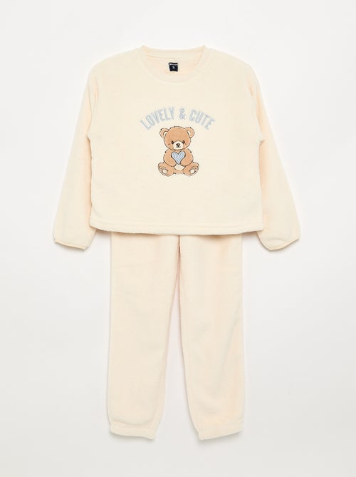 Pijama de 2 piezas de polar coral - Sudadera + pantalón - Kiabi