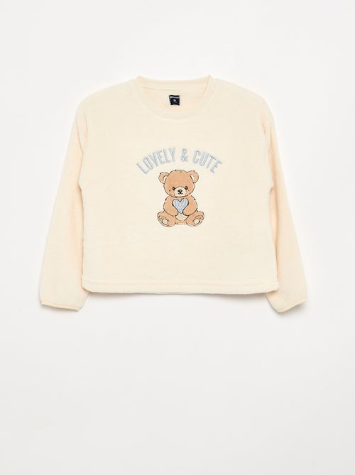 Pijama de 2 piezas de polar coral - Sudadera + pantalón - Kiabi