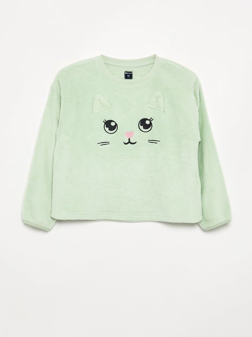 Pijama de 2 piezas de polar coral - Sudadera + pantalón - Kiabi