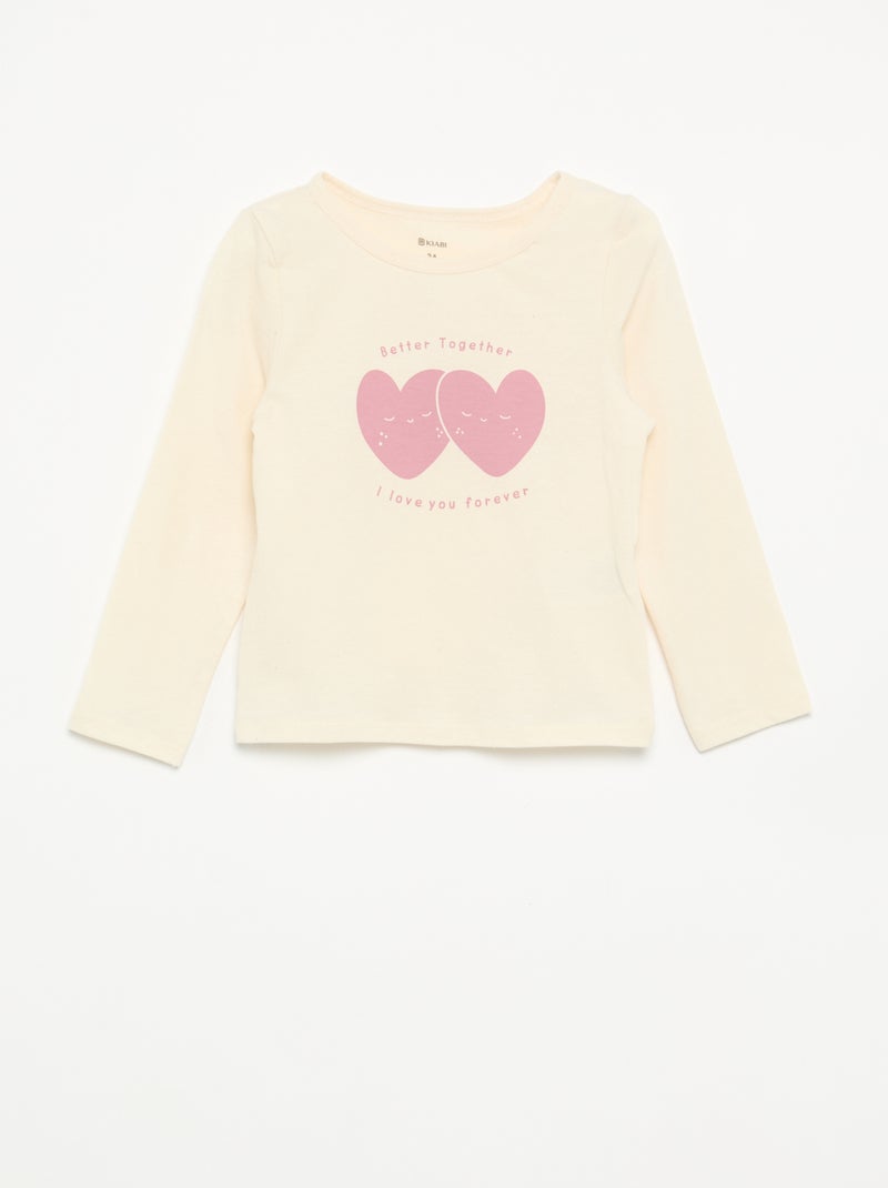 Pijama de 2 piezas de punto Beige - Kiabi