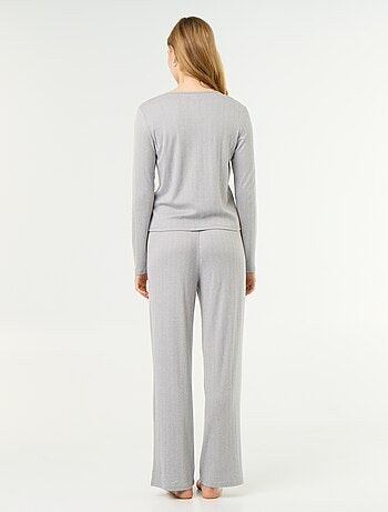 Pijama de 2 piezas de punto calado - Cárdigan + pantalón