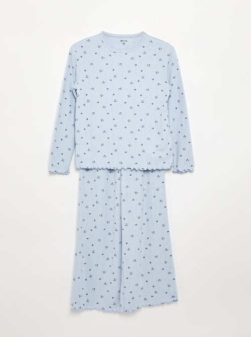 Pijama de 2 piezas de punto calado - Kiabi