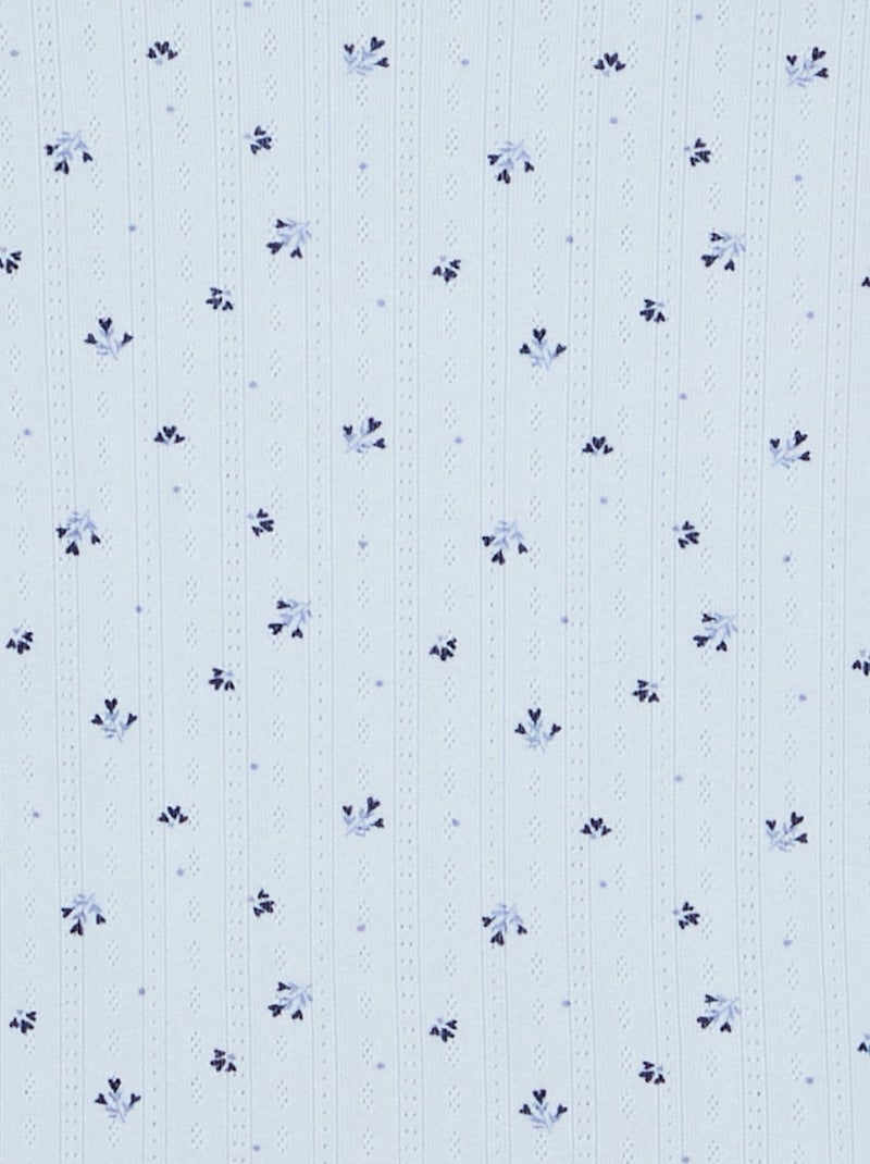 Pijama de 2 piezas de punto calado Azul - Kiabi