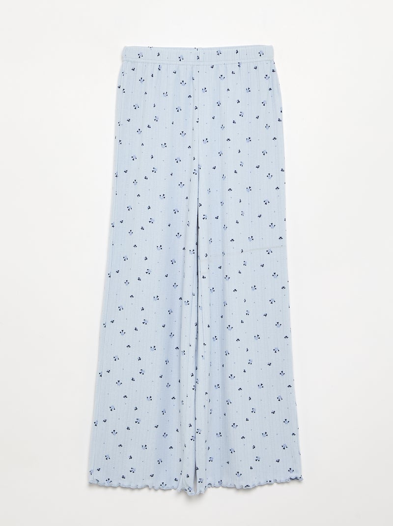 Pijama de 2 piezas de punto calado Azul - Kiabi
