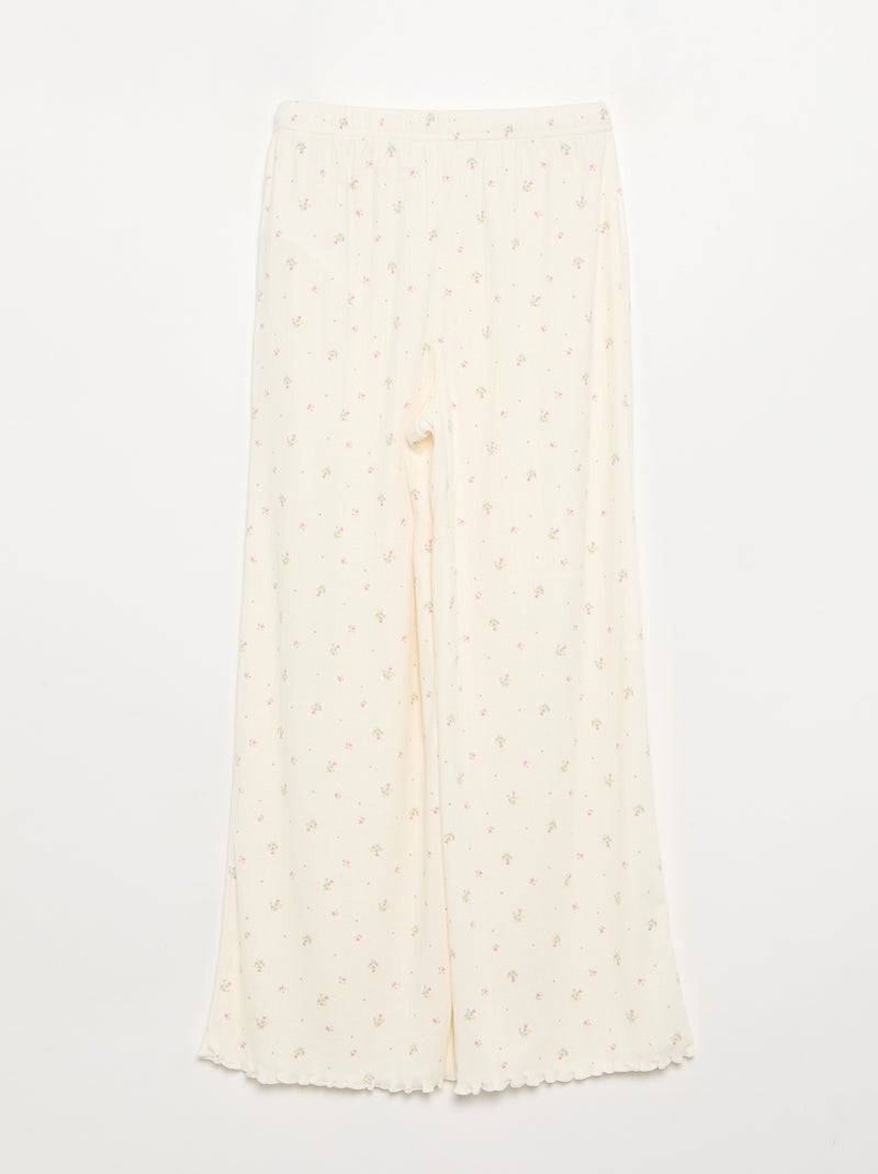Pijama de 2 piezas de punto calado Beige - Kiabi