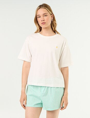 Pijama de 2 piezas de jersey de algodón - Camiseta y pantalón corto