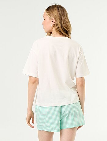 Pijama de 2 piezas de jersey de algodón - Camiseta y pantalón corto