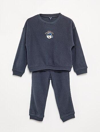 Pijama de 2 piezas de punto gofrado - Sudadera + pantalón