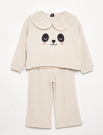 Pijama de 2 piezas de punto gofrado - Sudadera + pantalón