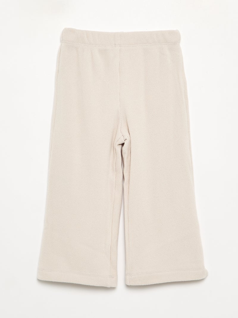 Pijama de 2 piezas de punto gofrado - Sudadera + pantalón Crudo - Kiabi