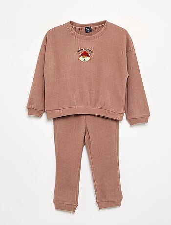Pijama de 2 piezas de punto gofrado - Sudadera + pantalón