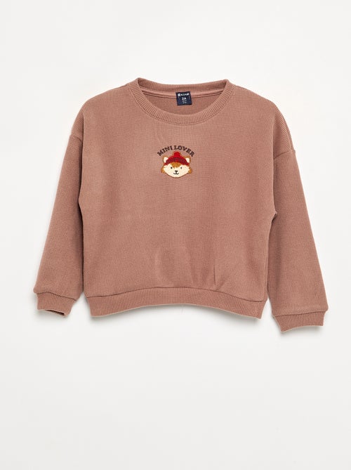 Pijama de 2 piezas de punto gofrado - Sudadera + pantalón - Kiabi