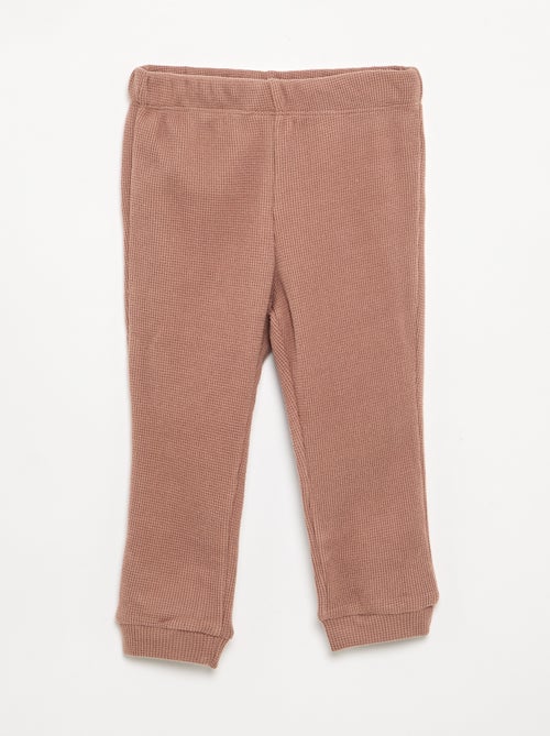 Pijama de 2 piezas de punto gofrado - Sudadera + pantalón - Kiabi