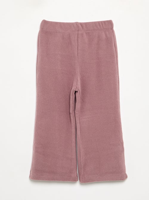 Pijama de 2 piezas de punto gofrado - Sudadera + pantalón - Kiabi Pijama de 2 piezas de punto gofrado - Sudadera + pantalón - Kiabi