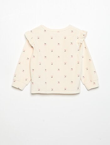 Pijama de 2 piezas de terciopelo - Sudadera con volantes en las sisas + pantalón
