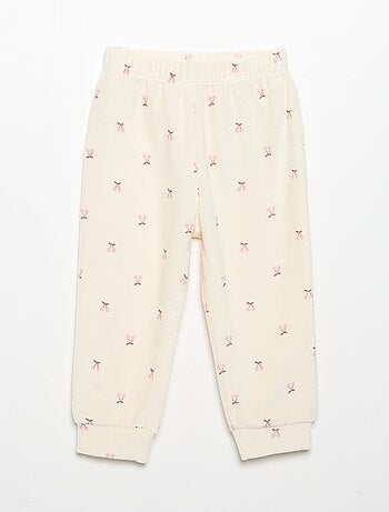 Pijama de 2 piezas de terciopelo - Sudadera con volantes en las sisas + pantalón