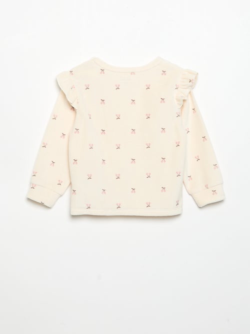Pijama de 2 piezas de terciopelo - Sudadera con volantes en las sisas + pantalón - Kiabi