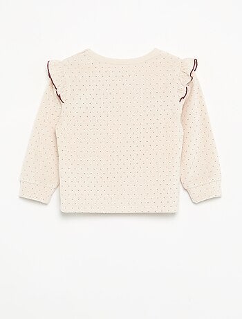 Pijama de 2 piezas de terciopelo - Sudadera con volantes en las sisas + pantalón