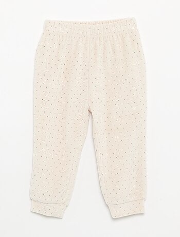 Pijama de 2 piezas de terciopelo - Sudadera con volantes en las sisas + pantalón