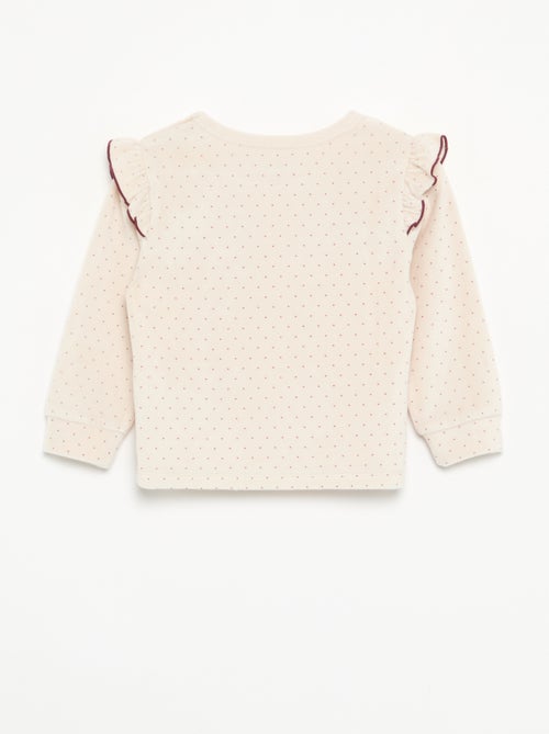 Pijama de 2 piezas de terciopelo - Sudadera con volantes en las sisas + pantalón - Kiabi