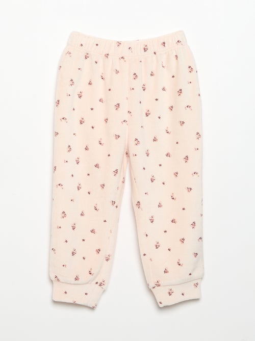 Pijama de 2 piezas de terciopelo - Sudadera con volantes en las sisas + pantalón - Kiabi Pijama de 2 piezas de terciopelo - Sudadera con volantes en las sisas + pantalón - Kiabi