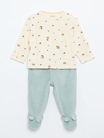 Pijama de 2 piezas de terciopelo