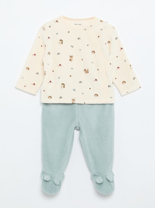 Pijama de 2 piezas de terciopelo - Kiabi