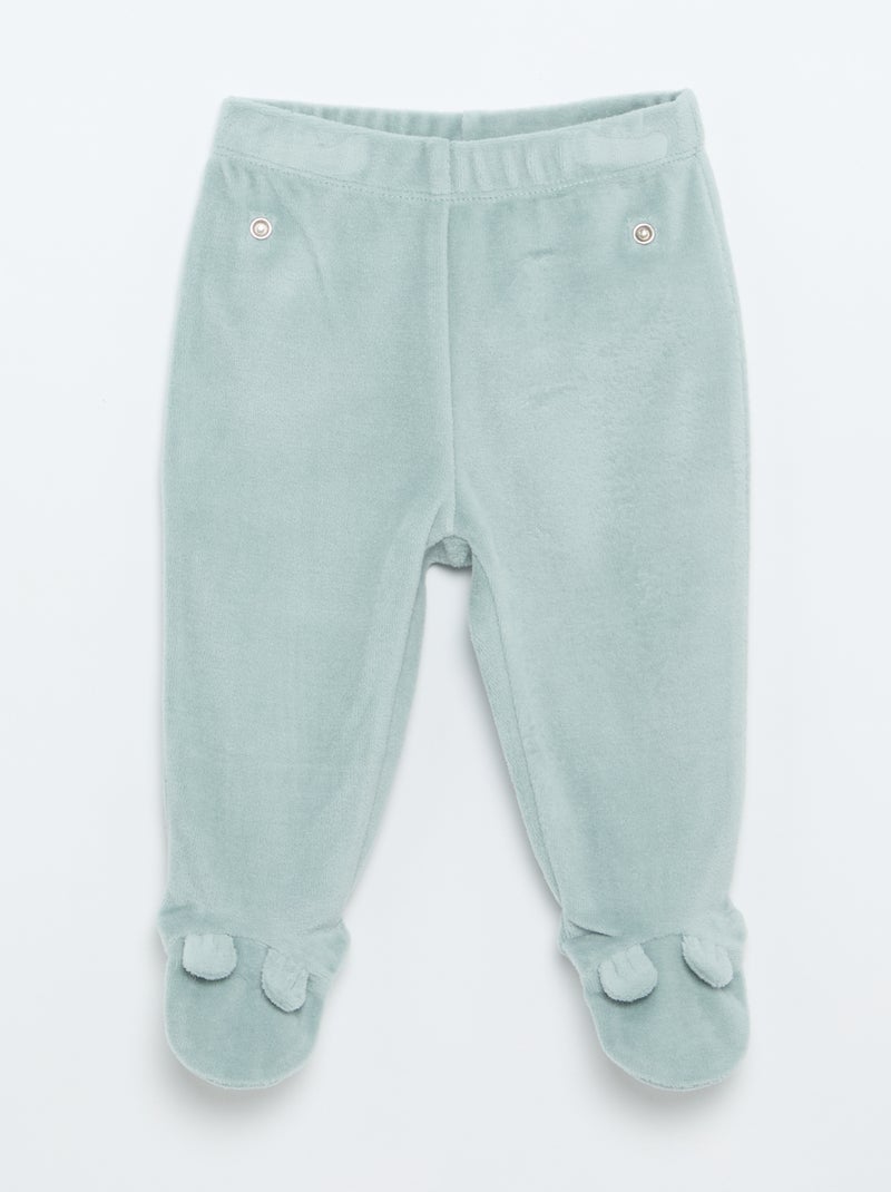 Pijama de 2 piezas de terciopelo Azul - Kiabi