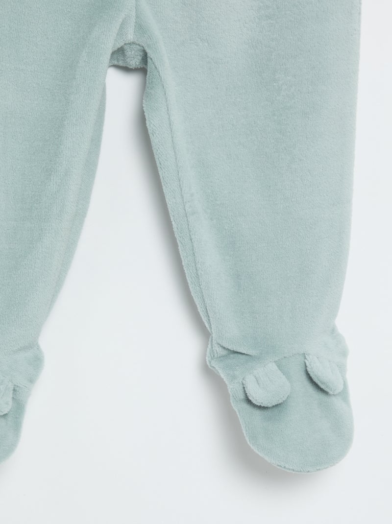 Pijama de 2 piezas de terciopelo Azul - Kiabi