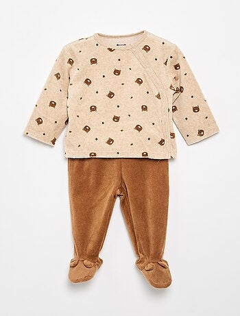 Pijama de 2 piezas de terciopelo