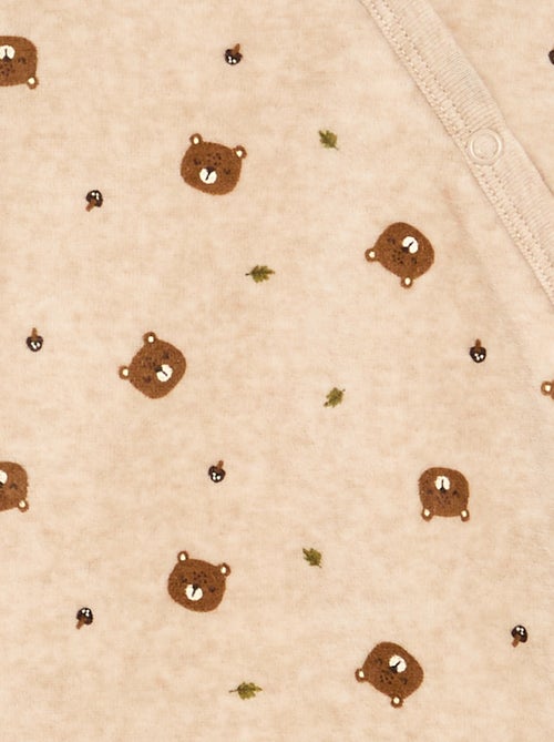 Pijama de 2 piezas de terciopelo - Kiabi